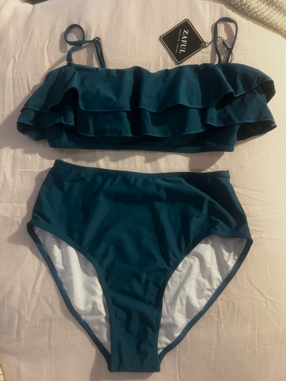 Zaful Ruffle High-Waist Bikini Set